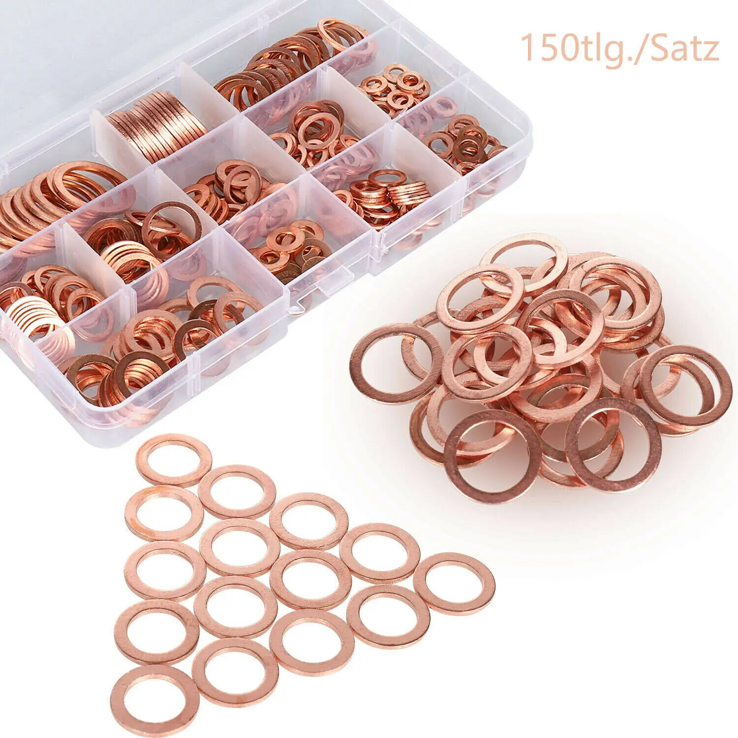 

150pcs Copper Washers Sealing Solid Gasket Washer Sump Plug Oil For Boat Crush Flat Seal Ring M10 M12 M16 M18 M20 M22 M24