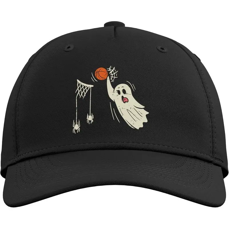 Ghost Basketball Dunk Spider Web Ring Halloween Boys Men Adjustable Baseball Hat