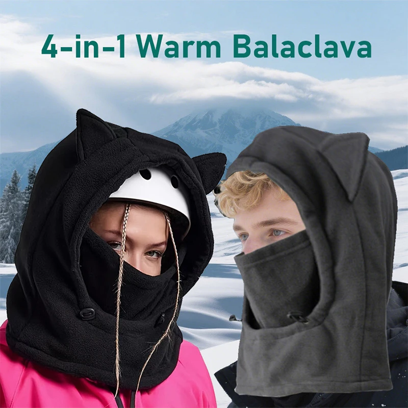Creative Devil's Corner Cycling Neck Mask Hat 4-in-1 Balaclava Hat Winter Outdoor Sports Warm Men Women Winter Hats Unisex Cap