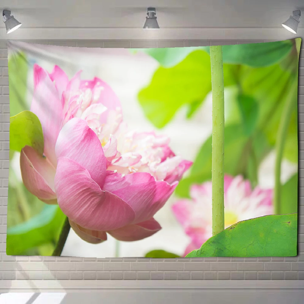 Tapestry Zen Garden Massage Stones and Water Lily Print Pattern Throw  Home Living Room Wall Decor