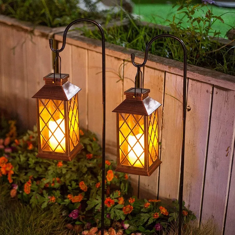 

2Pcs Outdoors Solar Candle Wind Lights LED Retro Flashing Palace Lamps Courtyard Lawn Garden Park Decorative Landscape Lightings