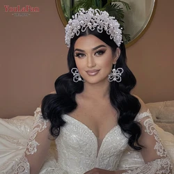 YouLaPan Pearl Bridal Tiara Wedding Headband Woman Hair Accessories Pageant Headwear Bride Headdress Hair Ornaments HP485