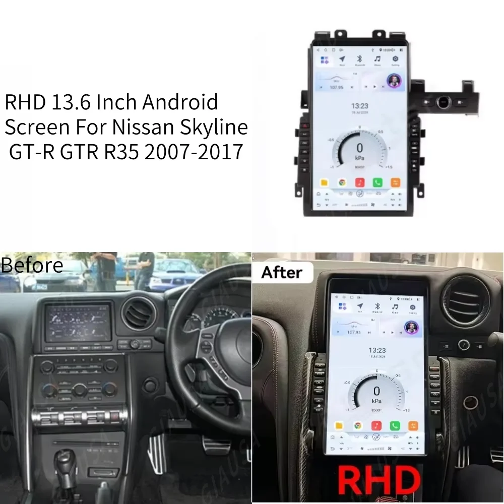 

AFJY 13.6 inches Car Radio Player GPS Navigation Video Multimedia For Nissan GT-R GTR R35 2008 2009-2017 Android 13 Touch Screen