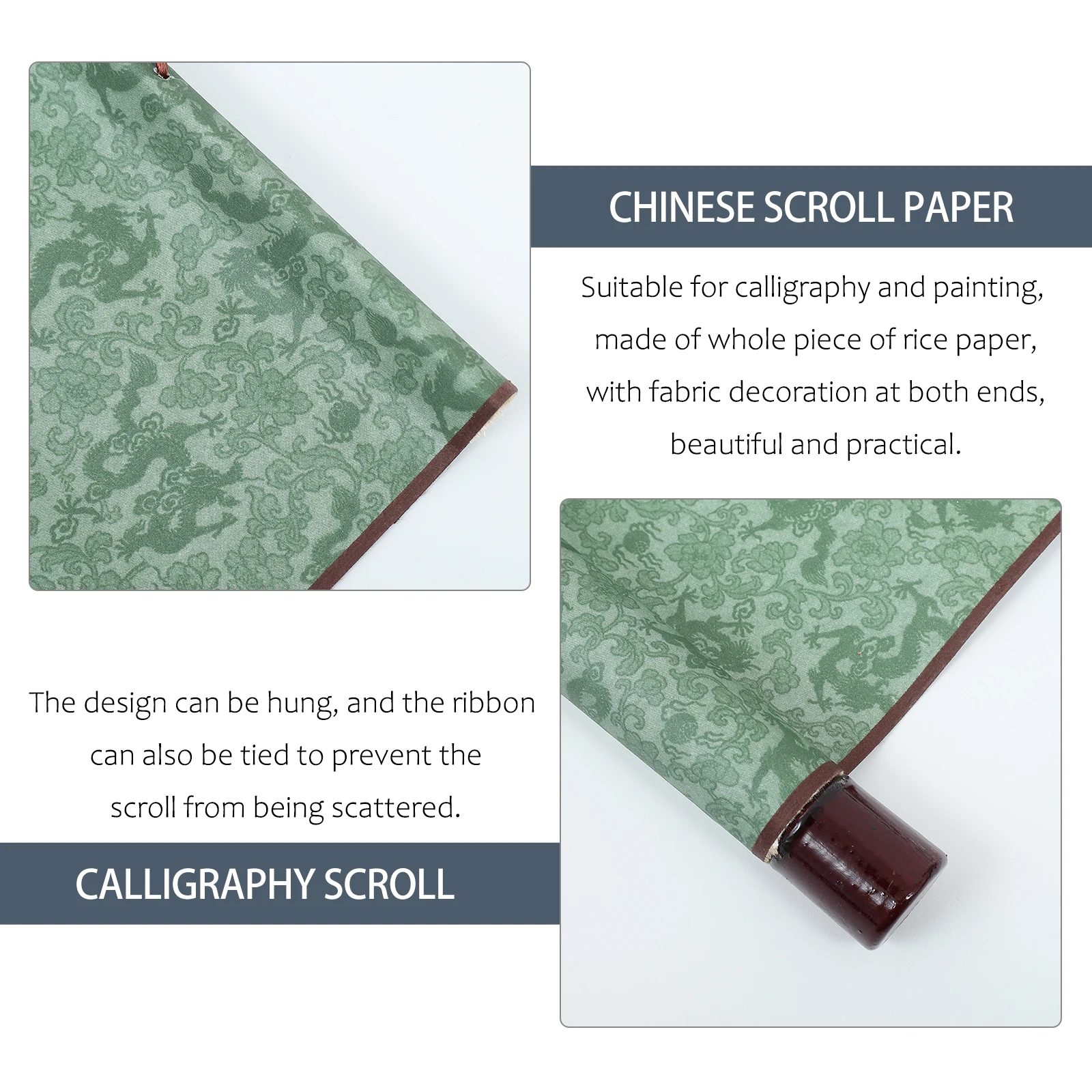 2 Pcs Blank Scroll Calligraphy Chinese Paper Wall Writing Office