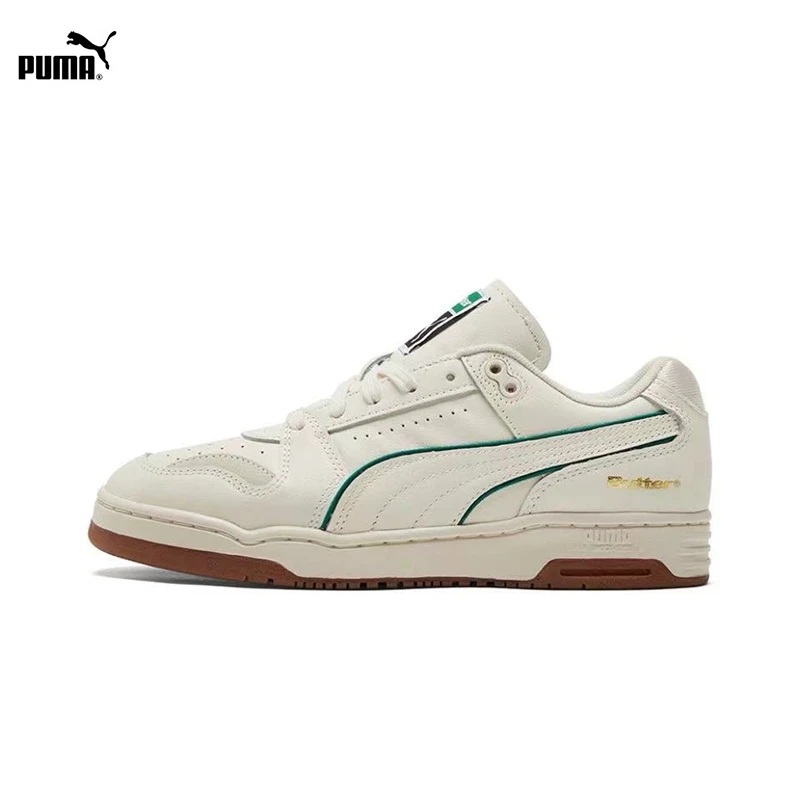 

PUMA Slipstream Lo lightweight and durable low top board shoes for both men and women, white and green