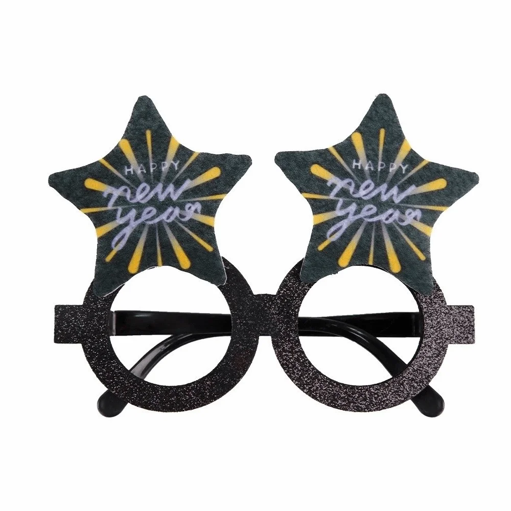 

Glitter 2026 New Year Glasses Sequin Cheers Star Happy New Year Glasses Creative Letters and Numbers New Year Decorative Glasses