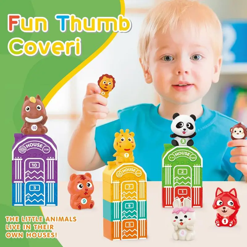 Toddler Finger Puppets Counting Toys Barn Toys 20X Matching Game Toddler Puppets Finger Toys Cartoon Animal Educational Toys