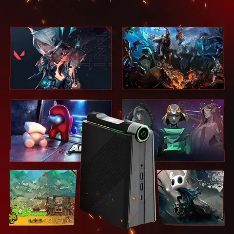 미니 게이밍 데스크탑 AMD 라이젠 9 6900HX | DDR5 NVMe SSD | 3모드 성능 스위치, 4K 트리플 디스플레이, WiFi 6, 블루투스 5.2