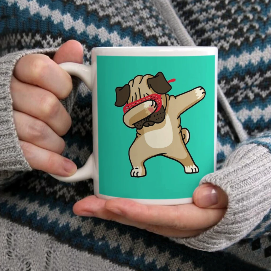 

Dabbing Pug funny hip hop tshirtCoffee Mug Tea Cup 11oz Coffee Cup Funny Birthday Ceramic Mug Personalized Cup