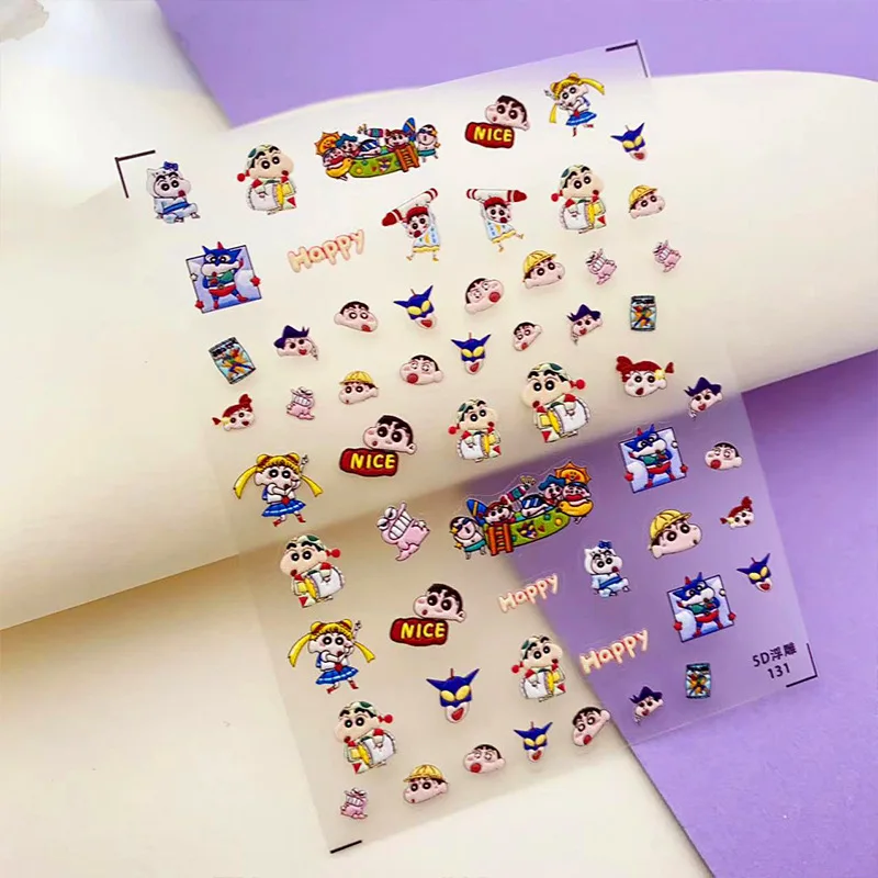 

Crayon Shin-chan Embossed Nail Stickers Cartoon Anime Cute Ins5D Nail Stickers Adhesive Backing Tough Nail Jewelry Wholesale