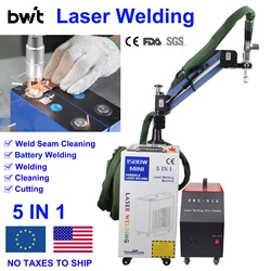 5 in 1 Fiber Laser Battery Welding Cleaning Cutting welding Machine Double Wobble BWT 1500W Handheld Laser Welder for All Metal