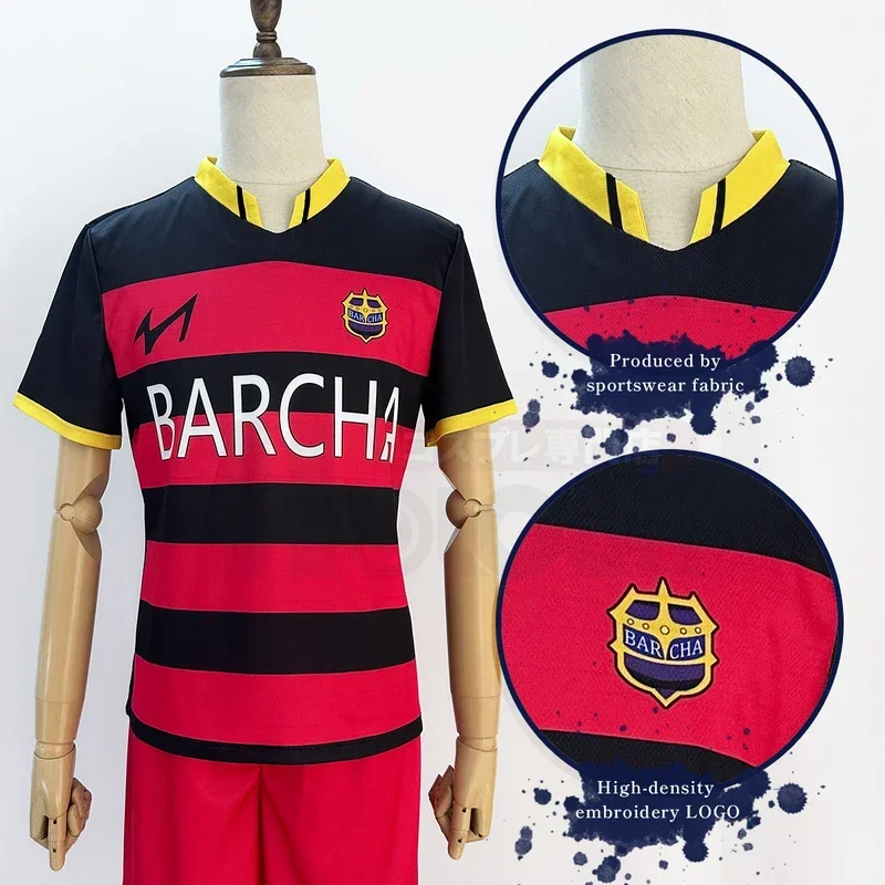 2025 NewBlue Lock Anime FC Barcha Bachira Otoya Lavinho Cosplay Costume Wig Embroidery Football Uniform Halloween 3PCS Set ly97