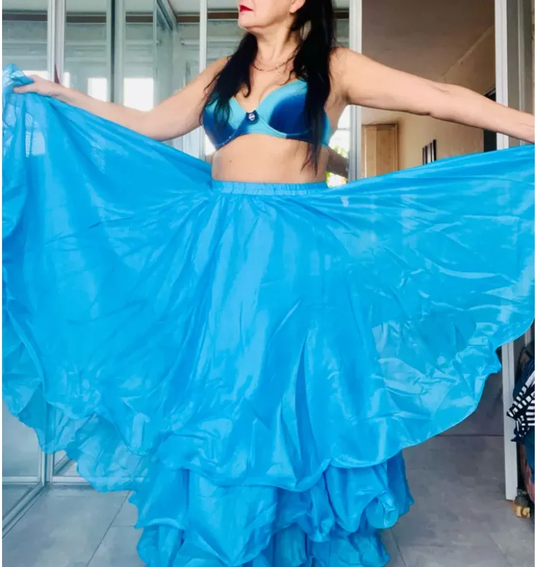 Ropa de danza del vientre árabe para mujer, disfraz de niña, vestidos gitanos de tul, falda de danza oriental, traje egipcio para mujer