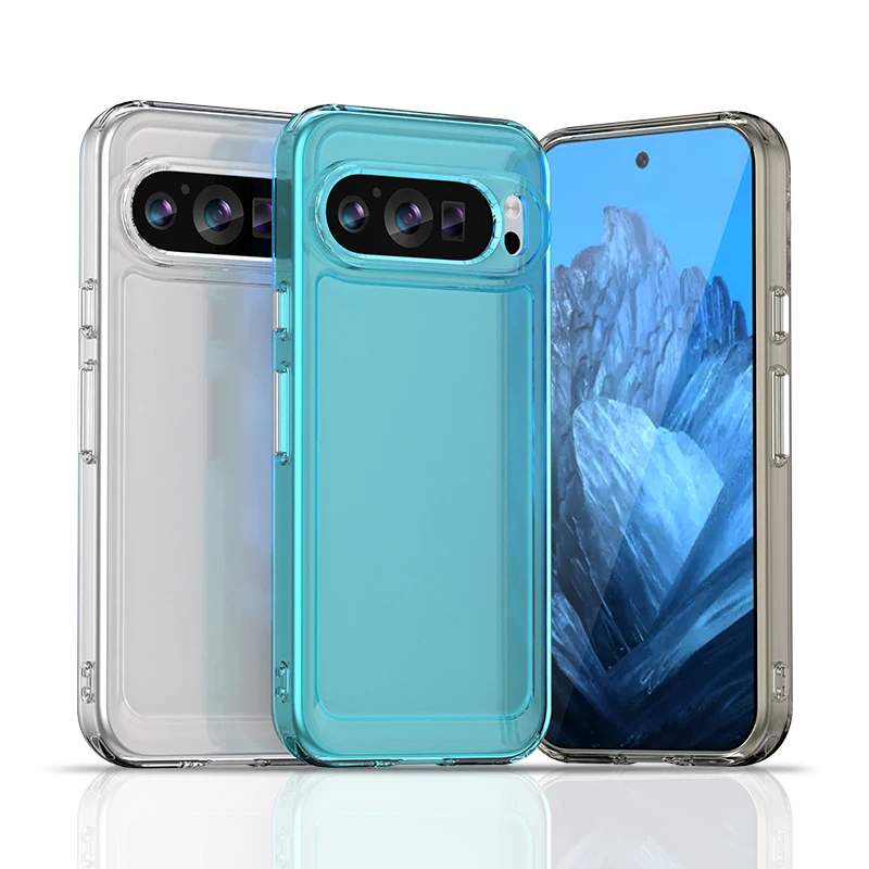 For Google Pixel 9 Case Transparent TPU Capa Cover Pixel 9 Pro Case Luxury Silicone Bumper Phone Protector Google Pixel 9 Cover