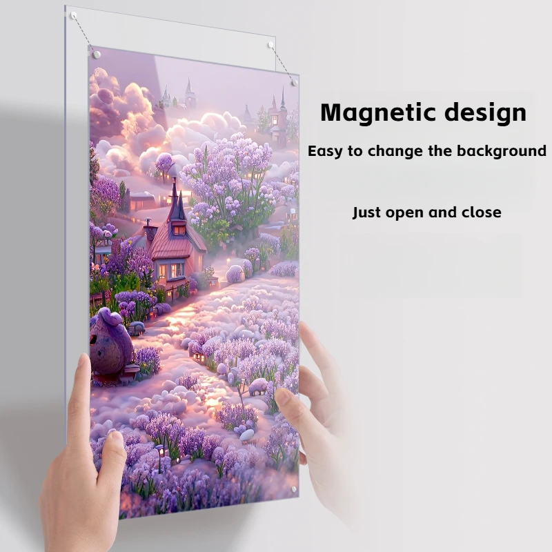 Einfacher magnetischer Bilderrahmen im A3-A4-Format, transparent, schwimmender Posterrahmen für Büro, Schreibwaren, Desktop-Display, Kunst-Dekor, Geschenk