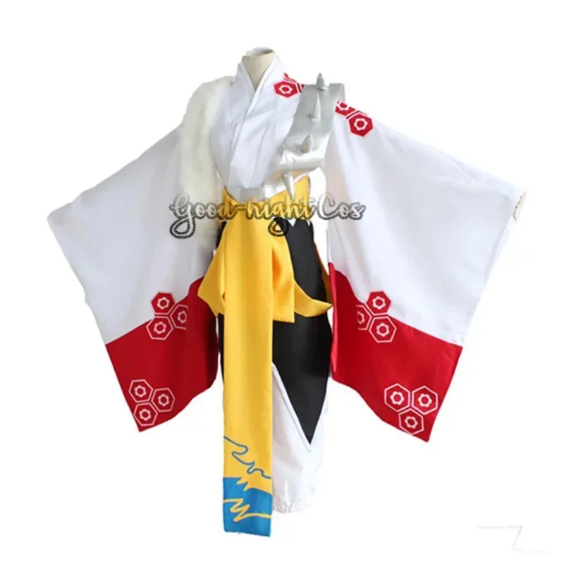 Anime InuYasha Sesshomaru Cosplay Costume Ear Silver Wig sJapanese Kimono For women men And Adult Costume Halloween Party