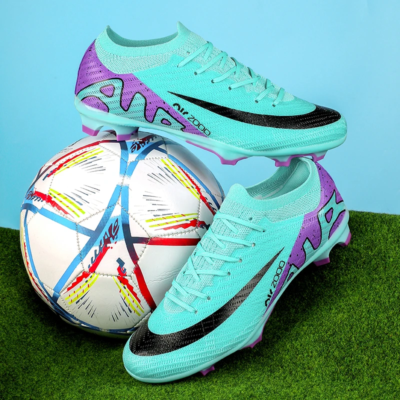 High Quality New Mens Soccer Shoes Society Ultralight Turf Soccer Cleats Kids Sneakers Training Football Boots Chuteira Campo