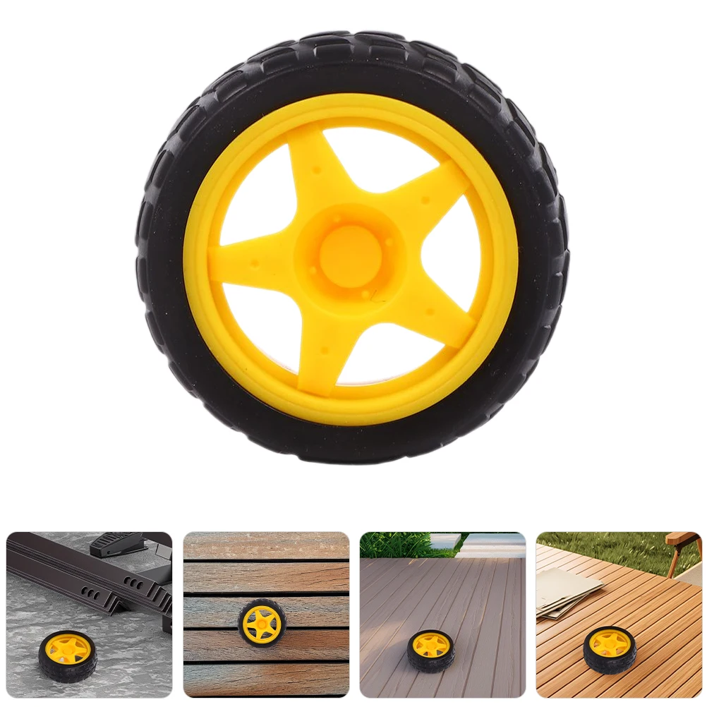 

4 Pcs Toys Wheel Electric Car Motors Robot Wheels Geared Tire Kids Steering Plastic Models and Spare Parts Toddler