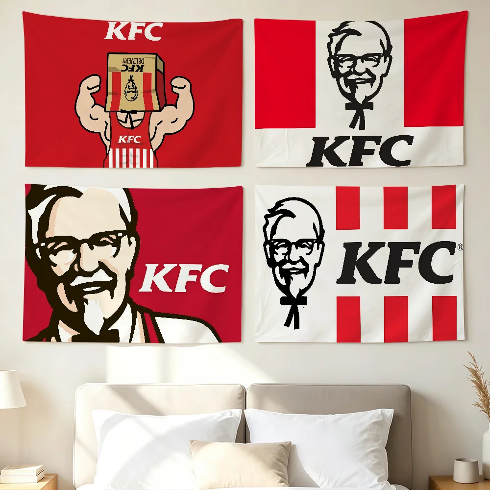 Grandpa K-KFC-S Logo Flag Wall Decorations Home Decor Suitable For Living Rooms Bedrooms Dormitories Parties And Holidays