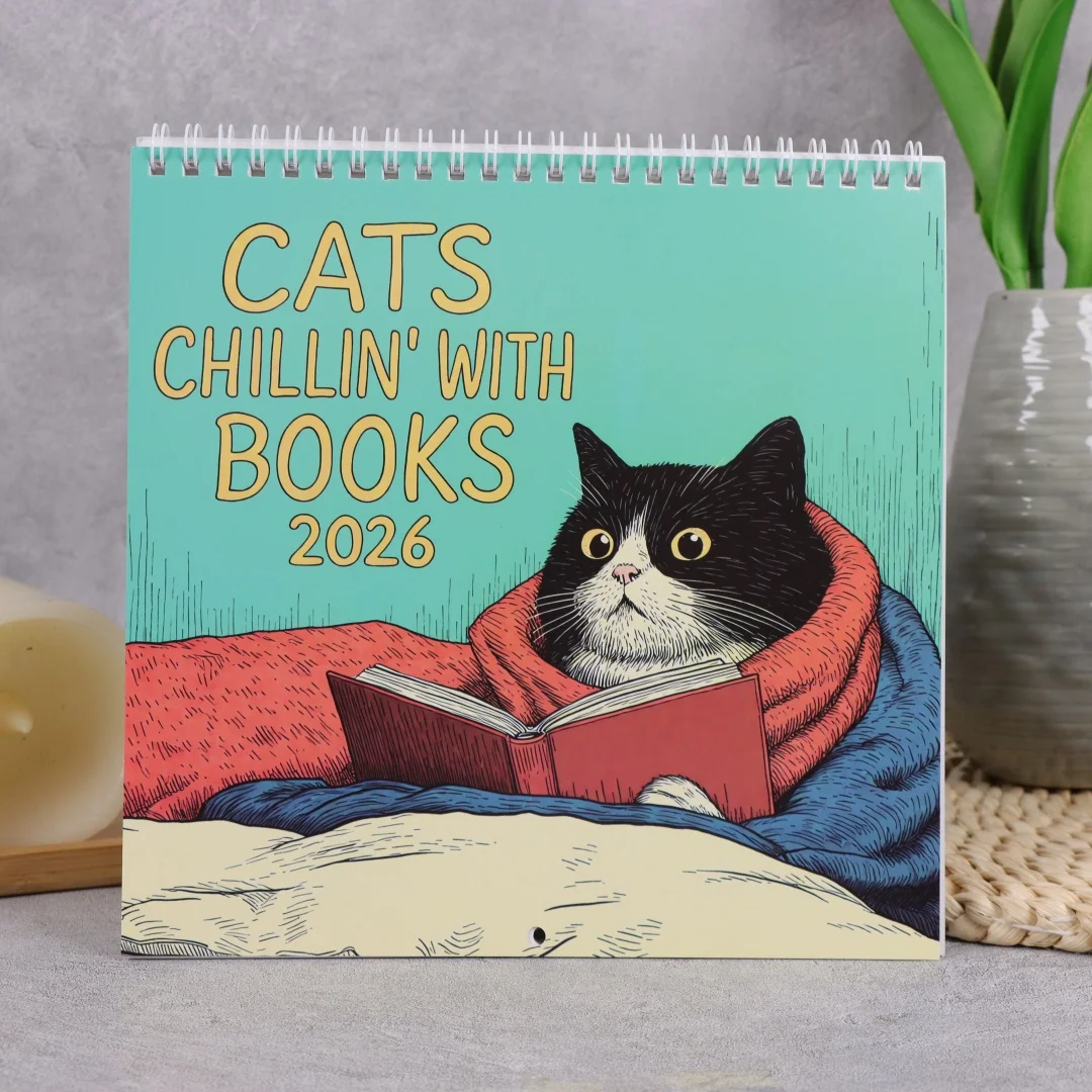 

2026 Cat Calendar - Cats And Coffee,12-Month Coffee Cat Wall Calendar Planner, Funny Cat Memo, Family Planner Thick Paper
