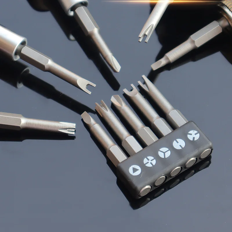 5Pcs Special-shaped Screwdriver Set 50mm U-shaped Y-Type Triangle Inner Cross Three Points Screwdriver Bit Tool