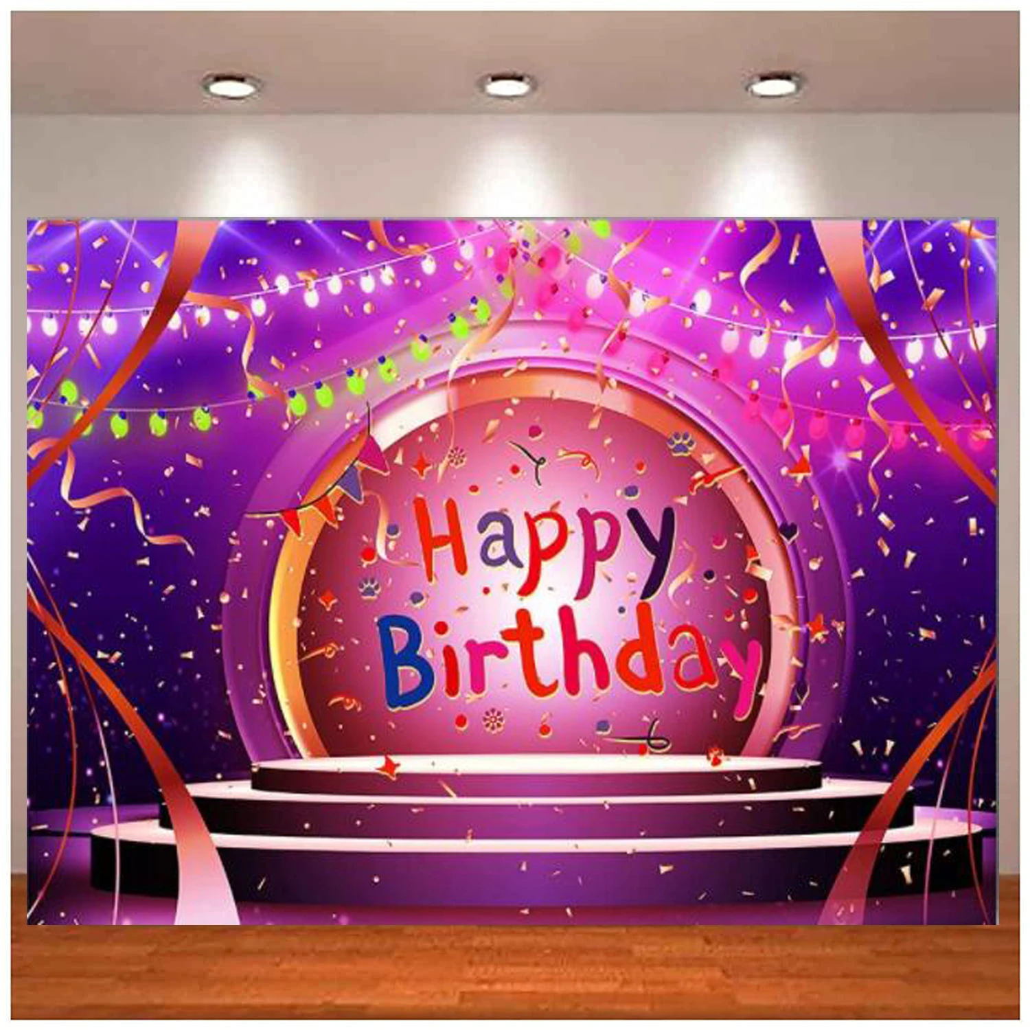 

Concert Stage Backdrop Lighting Nightclub Musical Hall Club Kids Children Adult Happy Birthday Carnival Baby Party Background