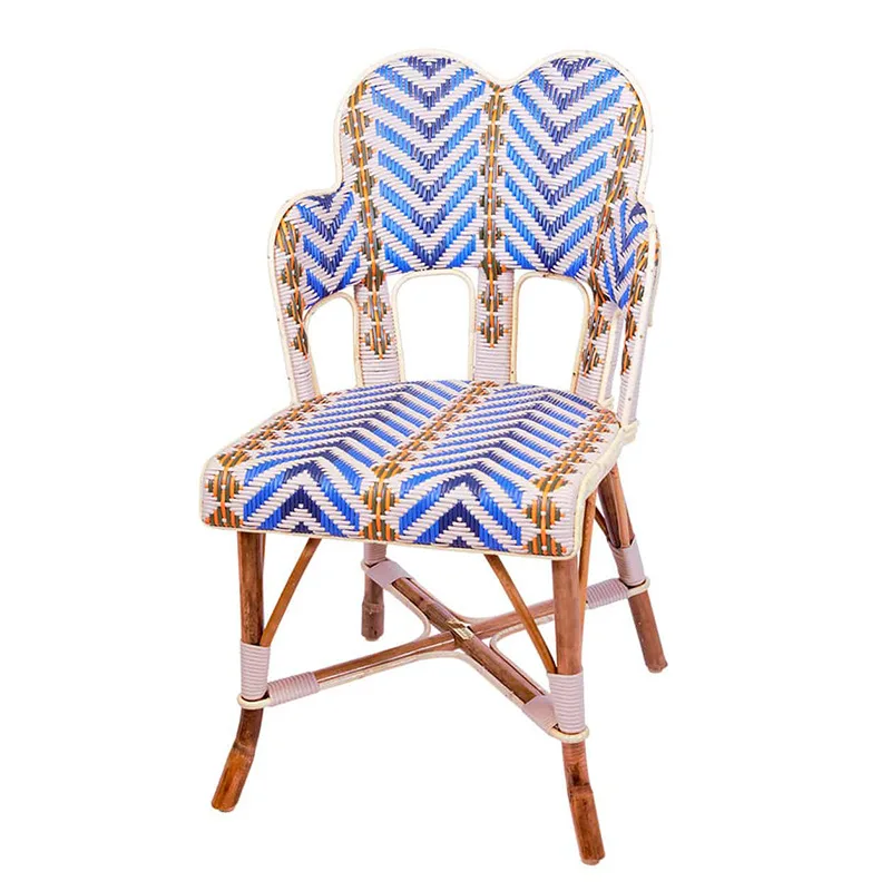 True rattan frame luxury dining chair home restaurant color matching imitation rattan handmade weaving