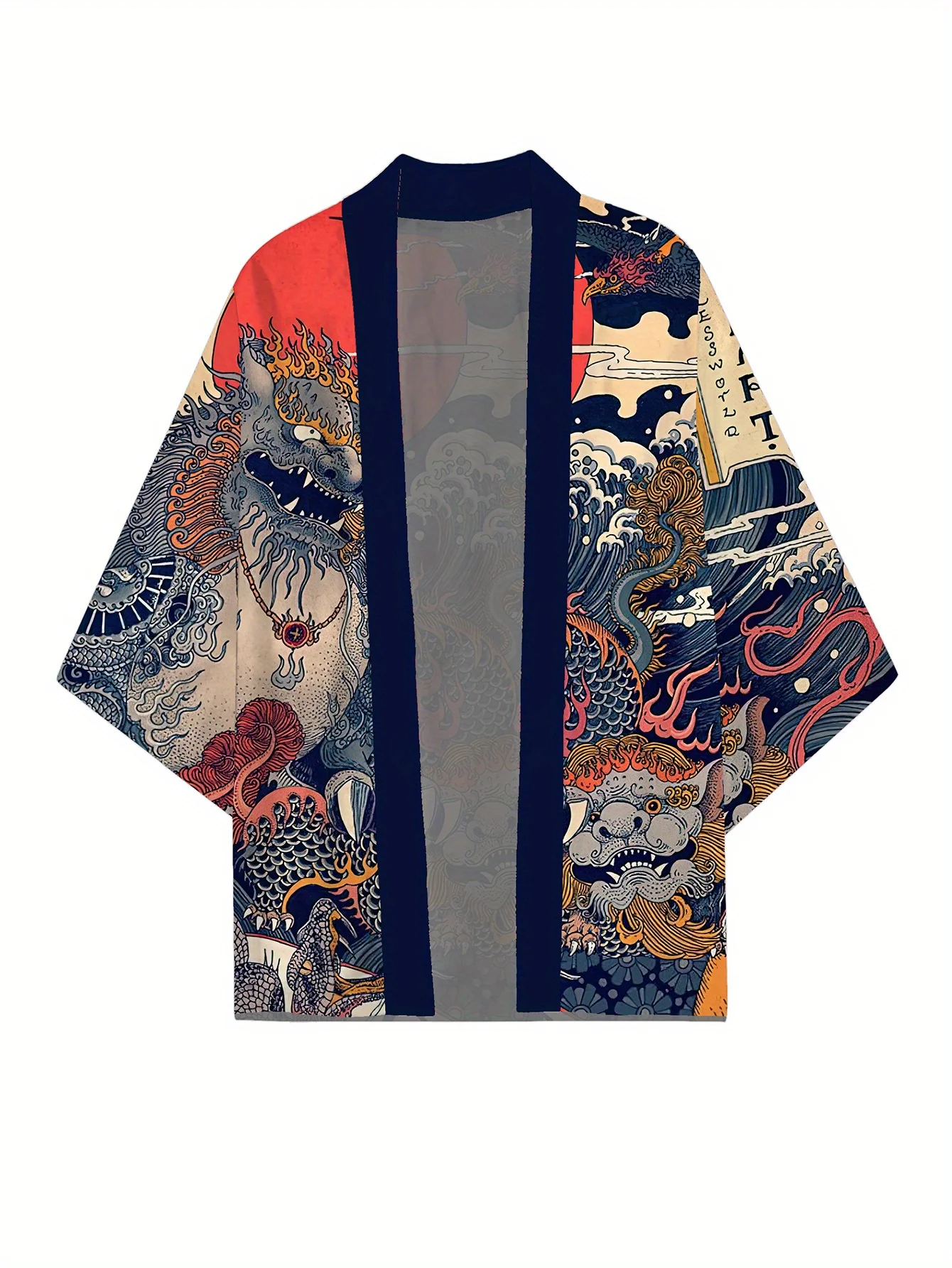 

2026 Summer New Men's Kimono 3D Trend Brand with Dragon Pattern Print Fashionable Outdoor Comfortable Lightweight Soft
