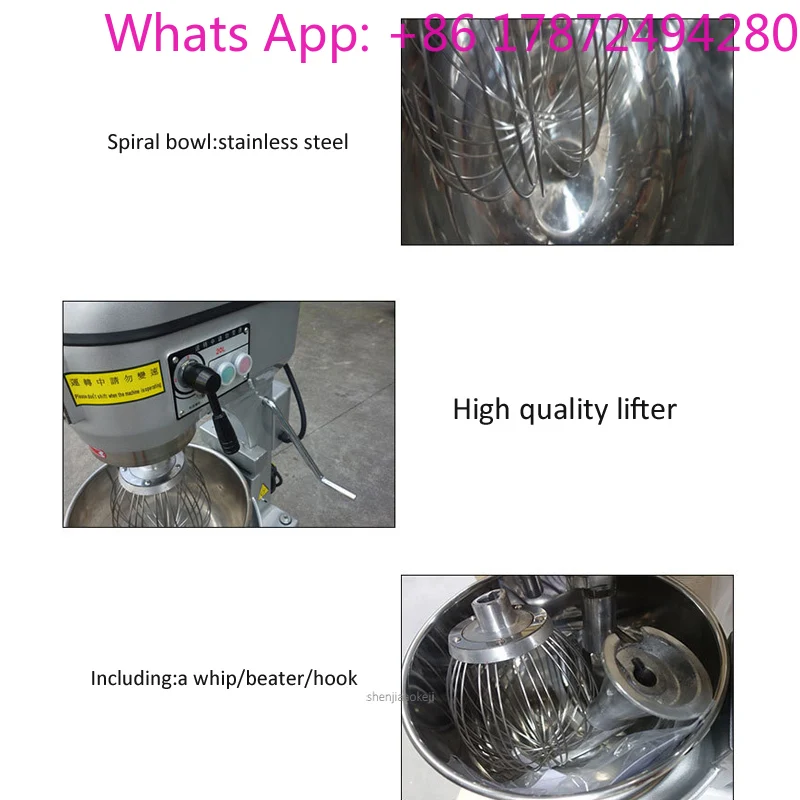 Commercial  Beater Multi-function Dough Mixing Machine 3-gear Adjustable Stirring Machine 30L Cream Mixer 380v/220v 750w 1pc