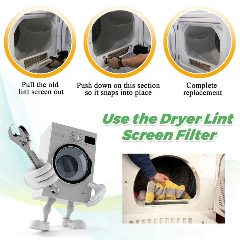 WE18X25100 WE18M19 Dryer Lint Screen Filter Screen Mesh For GE Dryers Replaces WE18M30 WE18M28 AP6037511 PS11767017