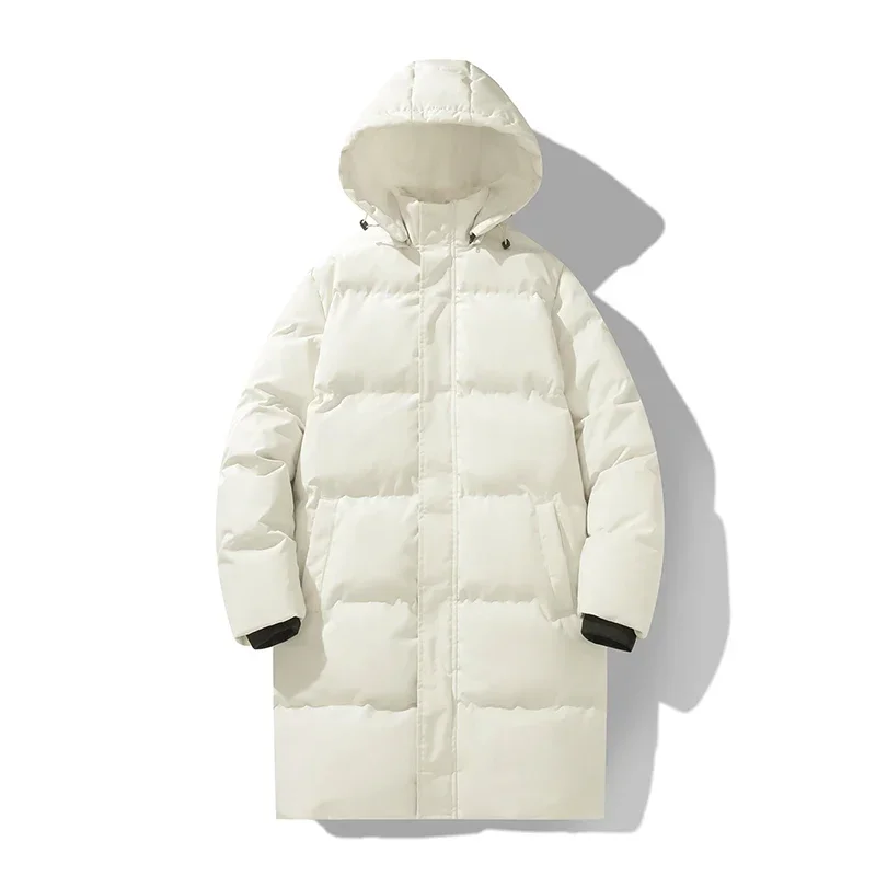 Parka Pria Berkerudung Baru Mantel Panjang Selutut Jaket Berkerudung Parka Mantel Pria Outdoor Fashion Hangat Tebal Kantong Parka Trench