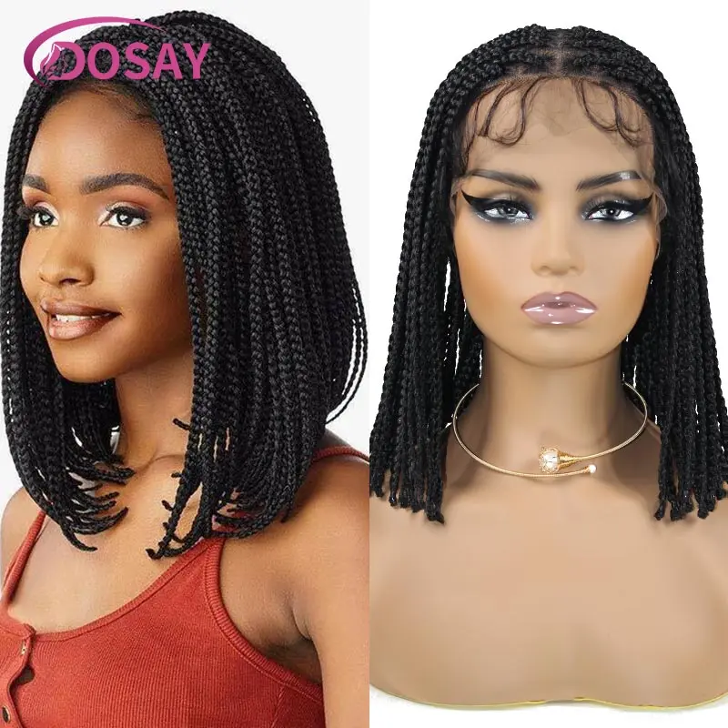 

Synthetic Full Lace Dreadlock Braid Wig 10'' Short Bob Box Braided Wig Knotless Heat Resistant Cornrow Crochet Plait Braids Wig