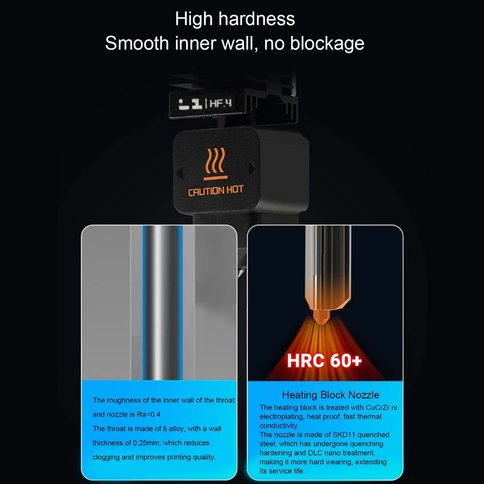 E9 High Flow Hotend Replacement for Bambu Lab H2D H2D Combo 3D Printer Accessories 0.4mm Hardened Steel Nozzle Print Head Tools