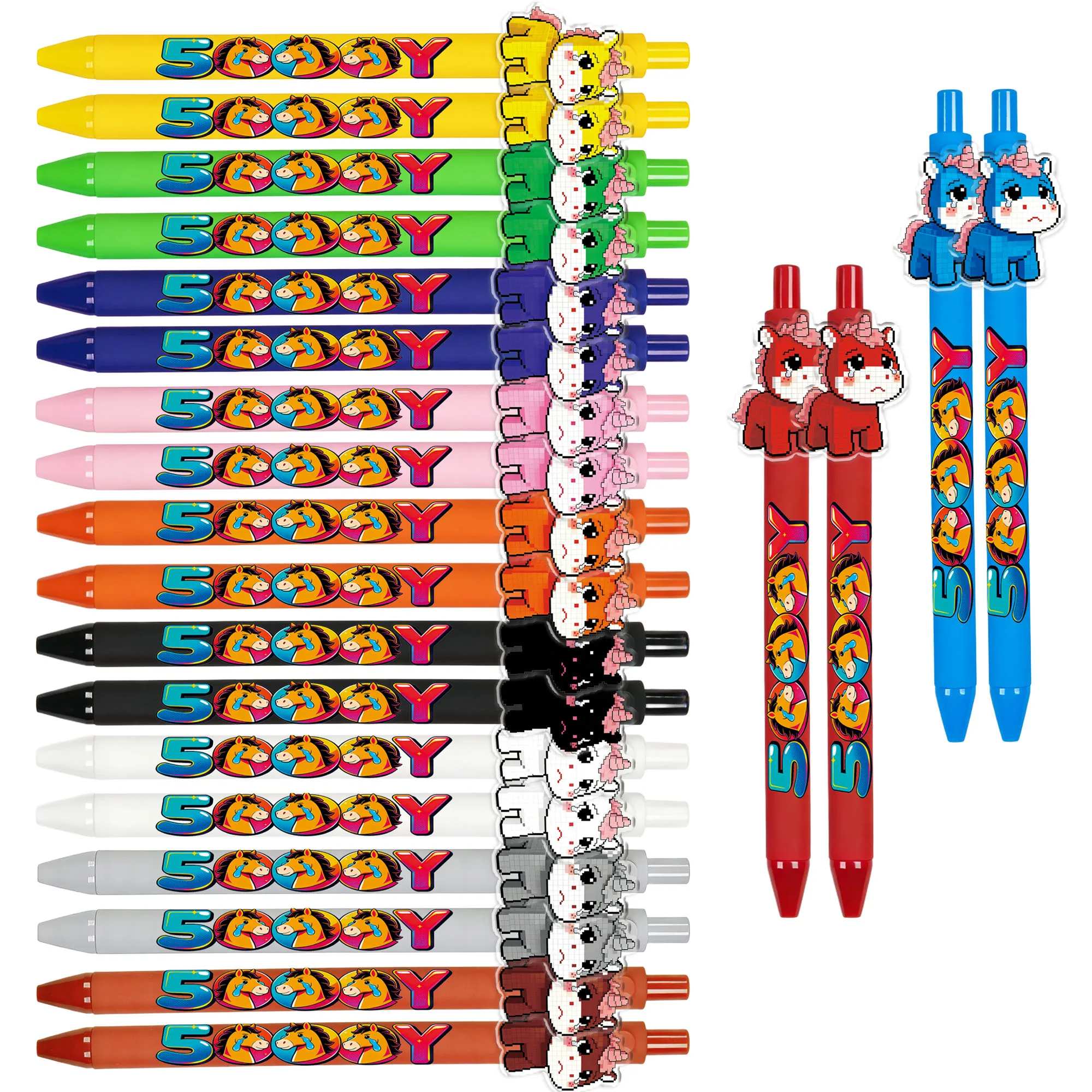 

Набор шариковых ручек «Плачущая лошадка» (11 или 22 шт.) – канцелярские принадлежности с рисунком лошади для детей на год Лошади