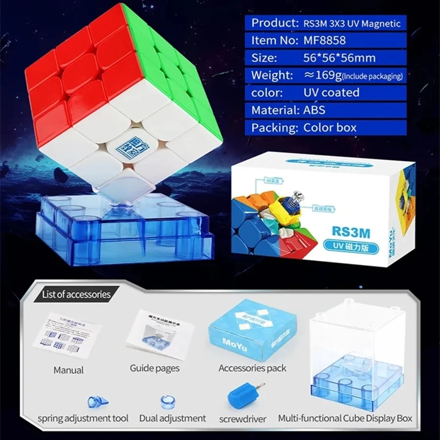 MOYU RS Magnetic Series RS3M 3X3 Magic Speed Cube RS2M 2X2 Stickerless RS4M 4x4 Cubes Toys RS Pyramid Skew Cubo Magico Puzzle