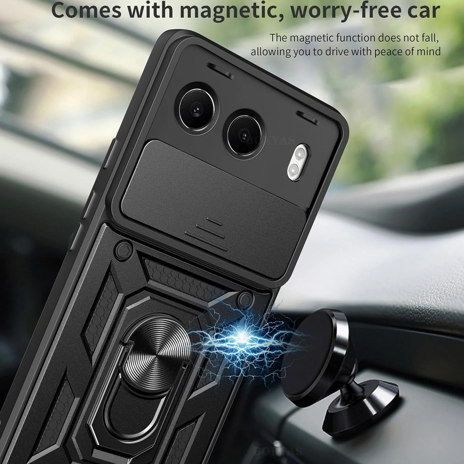 حافظة مدرعة بمسند لهاتف OnePlus Nord 4 5G مع حلقة حماية للعدسة وحامل مغناطيسي Coque Fundas