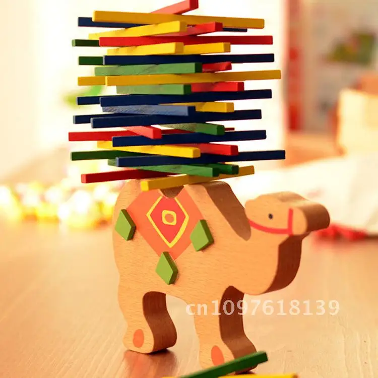 مكعبات بناء شعاع التوازن الخشبي للأطفال، لعبة عصا ملونة، ألغاز التعليم المبكر، ألعاب خشبية