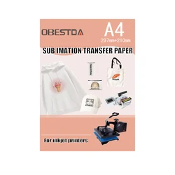A4 Sublimation Heat Transfer Paper for Polyester Cotton T-Shirt Cushion Fabrics Cloth Mugs Phone Case DIY Printing Desig
