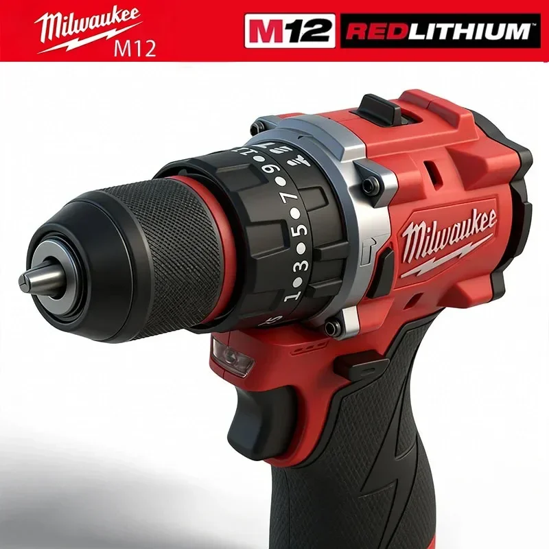 MilwaukeeM12 Brushless Electric Drill, 12V Cordless Drill/Driver 3/8