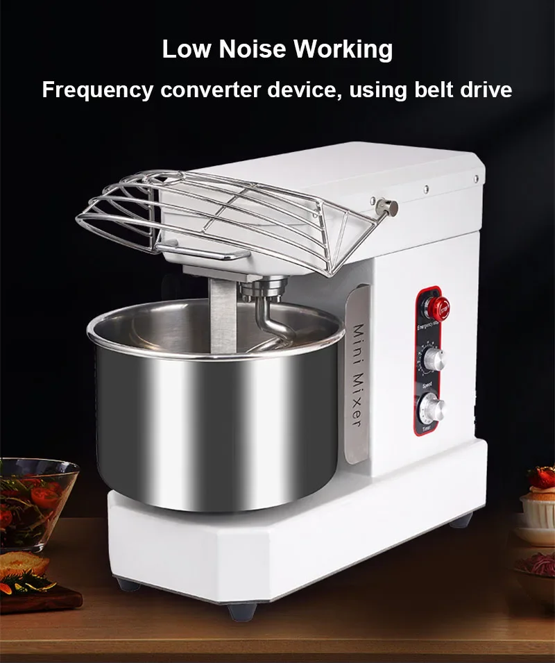 for Commercial Mini Dough Mixer Blender Stainless Steel Bucket 10L Dough Mixing Machine High Efficiency Kitchen Appliance