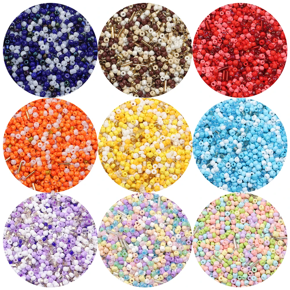 

3mm 1200pcs Mixing Color Glass Rice Beads Round Seed Beads for Jewelry Making DIY Bracelet Earring Beaded Accessories