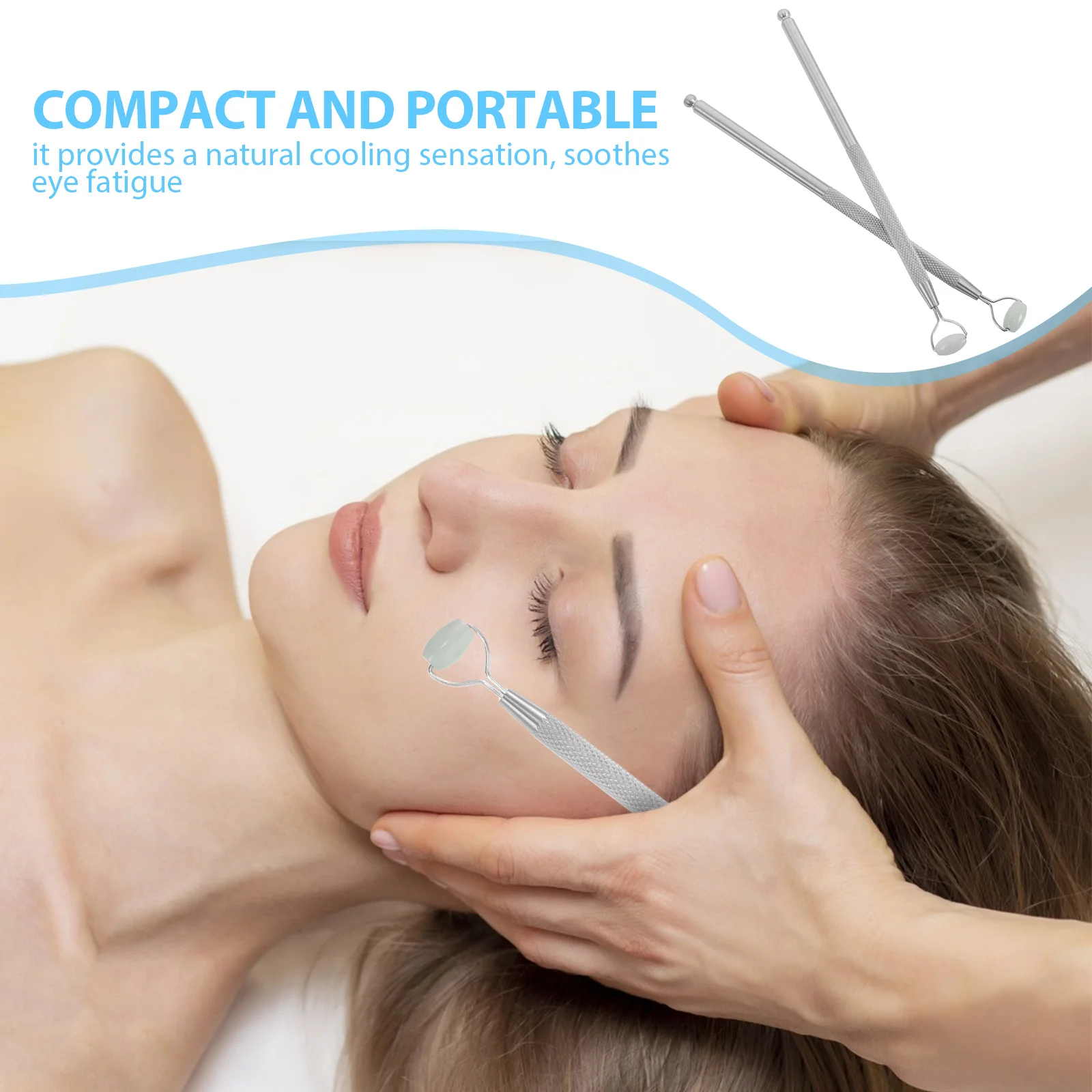 Masseur pour les yeux en Jade, rouleau Facial en pierre naturelle, outil de soins de la peau pour façonner le nez, Lifting du visage, bâton de beauté Portable Anti-âge, 2 pièces