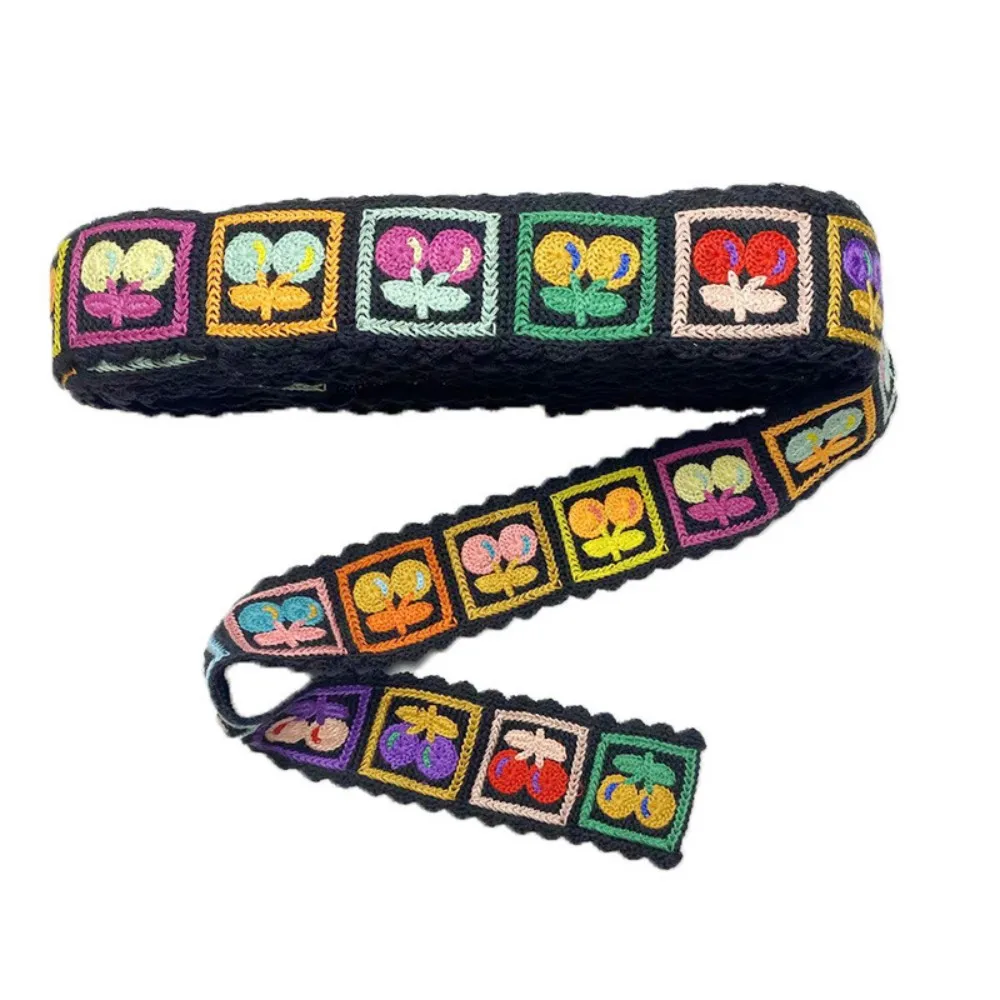 1 ياردة متعدد الألوان الكرز التطريز الزخرفية الدانتيل تقليم الكروشيه شريطة من الدانتيل الاكسسوارات اليدوية الخياطة #5