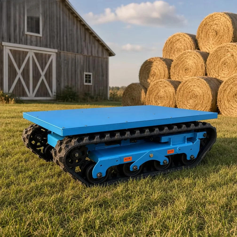 Electric Remote Control Tracked Chassis 0.5T 1T 10T Load Rubber Crawler Carrier for Orchard Agriculture