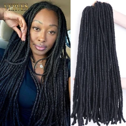 Dreadlocks Synthetic Crochet Hair 14‘’ 18‘’ 22‘’ Black Crochet Braiding Hair For Women And Men Hair Piece Braids
