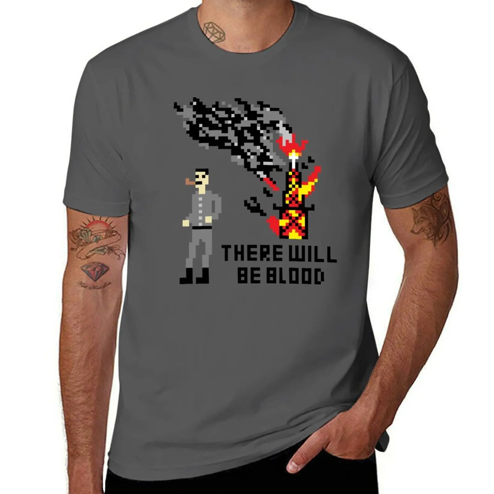 There Will Be Blood Pixel T-Shirt man t shirts cotton man t shirt cotton high quality T-Shirt