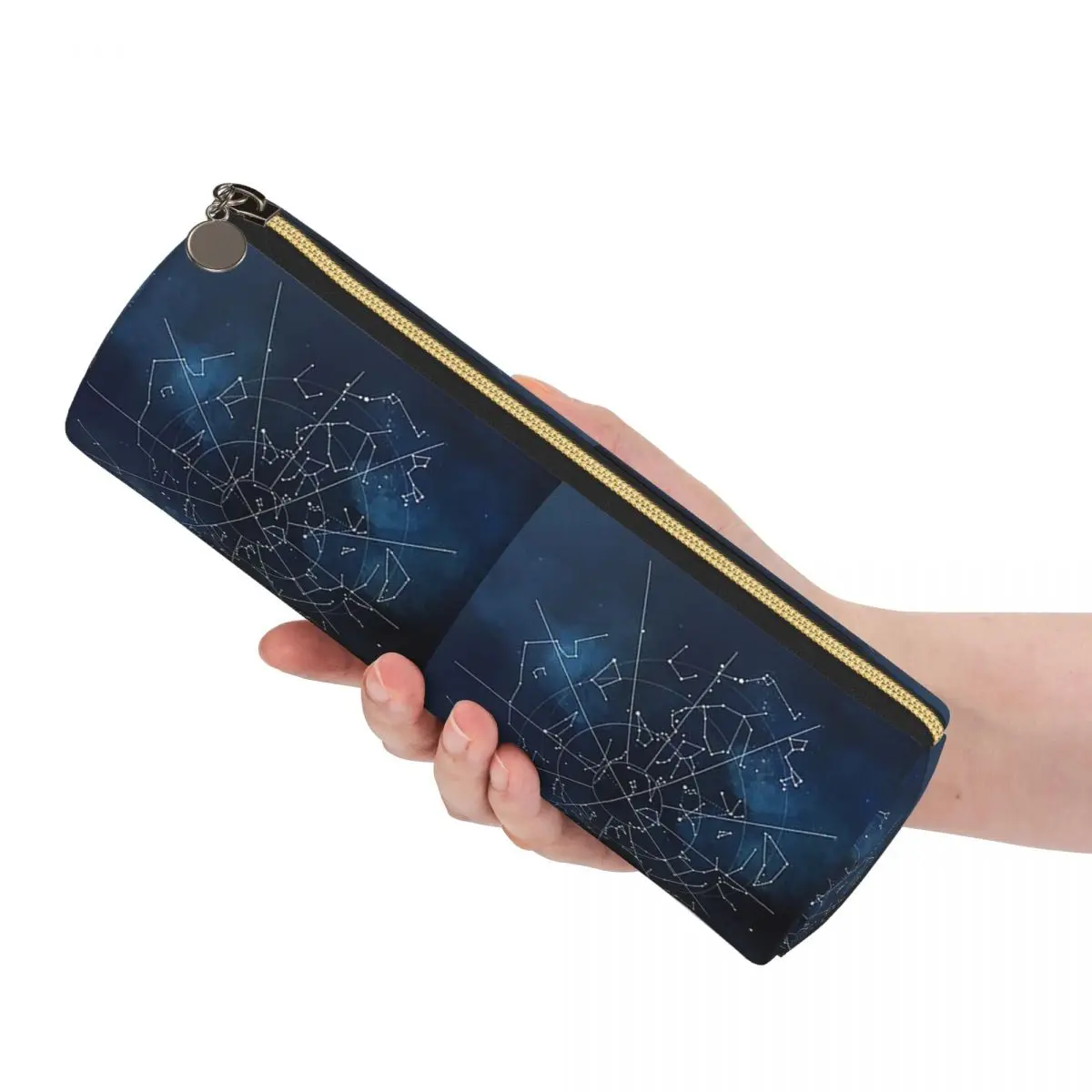 Zodiac Constellations Space Pencil Case Pencil Pouch Cylinder Pen Box Pencil Bag for Boys Girls School