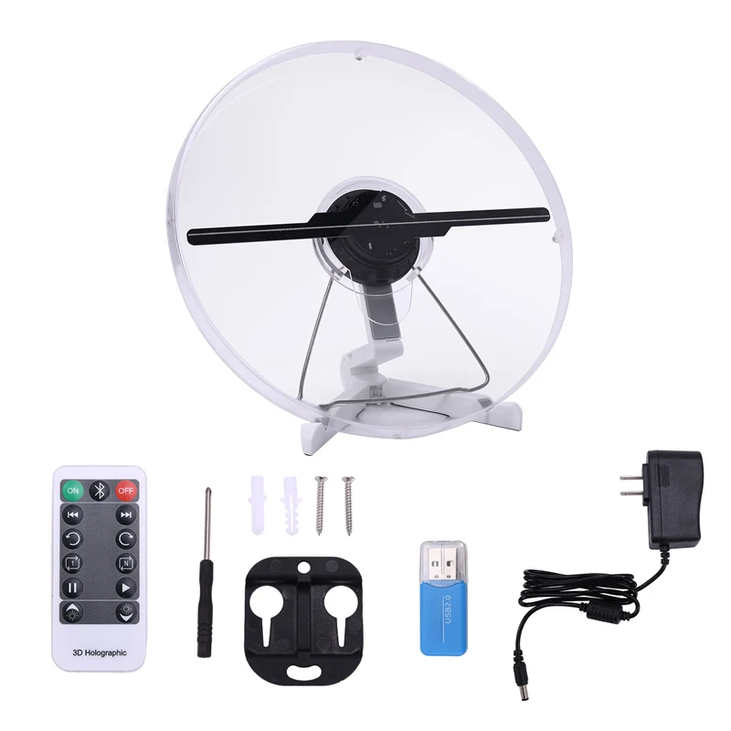 3D Holographic Fan Screen Rotating Display Air Virtual Stereoscopic Imaging Led Projector Wifi Outdoor US PLUG