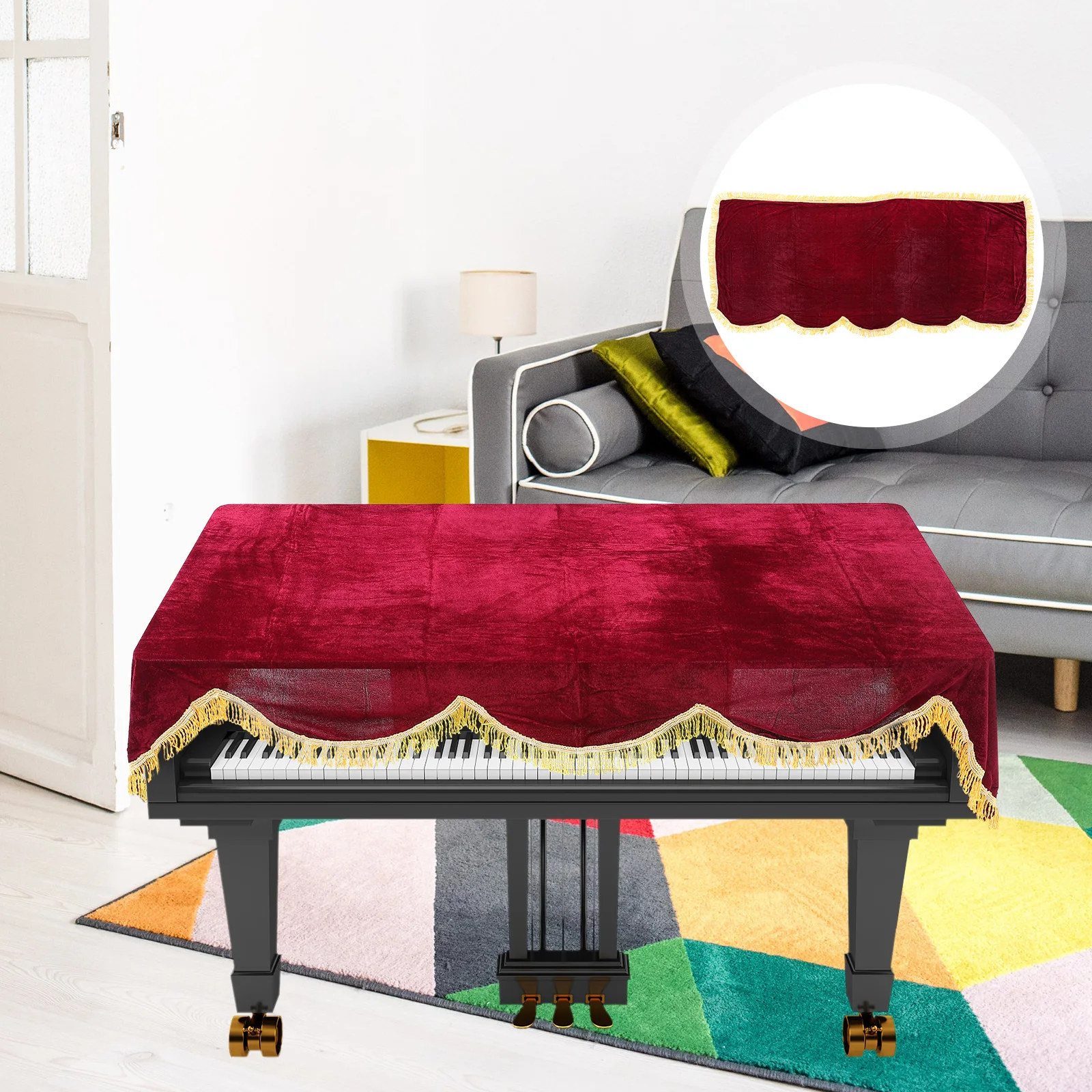 

Electric Piano Cover for Keyboard Golden Velvet Instrument Accessories Protector
