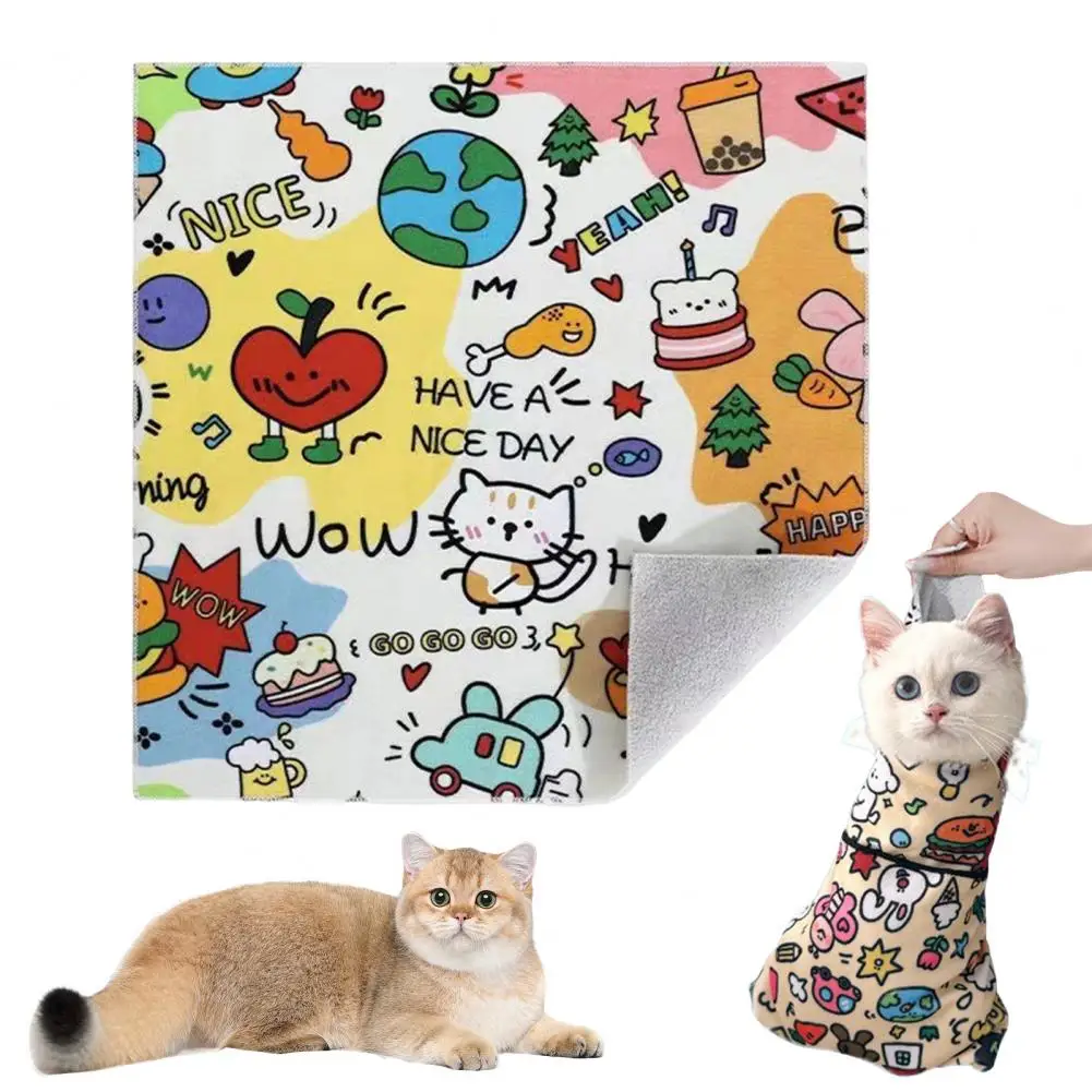 Self-adhesive Cat Wrap Cat Grooming Wrap Self-adherent Restraint Bag for Nail Anti-bite Anti-scratch Tool for Cats